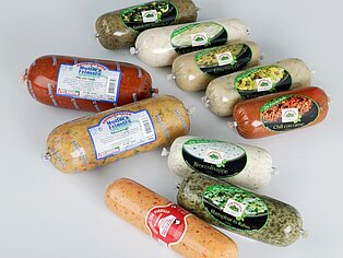 Mischung aus unterschiedlich gewürzten Würsten